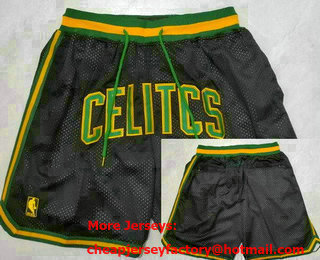 Men's Boston Celtics Black Gold Just Don Shorts