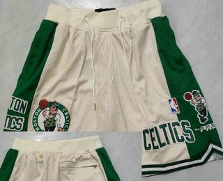 Men's Boston Celtics Cream Just Don Shorts