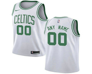 Men's Boston Celtics Custom White Nike Swingman Stitched NBA Jersey