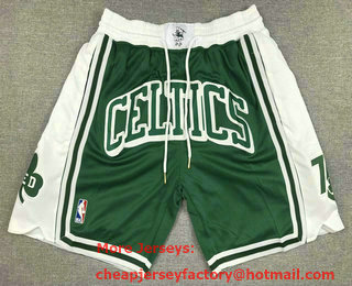 Men's Boston Celtics Green 2022 City Edition Swingman Stitched Shorts
