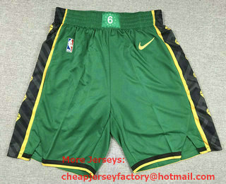 Men's Boston Celtics Green 2023 City Edition With No 6 Patch Stitched Basketball Shorts