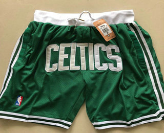 Men's Boston Celtics Green Just Don Shorts Swingman Shorts