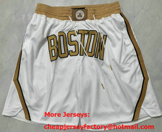Men's Boston Celtics White 2025 City Swingman Just Don Shorts