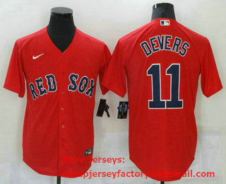 Men's Boston Red Sox #11 Rafael Devers Red New Cool Base Stitched Nike Jersey
