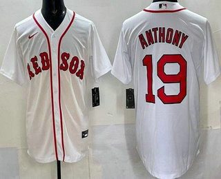 Men's Boston Red Sox #19 Roman Anthony White Player Name Cool Base Jersey