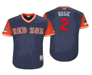 Men's Boston Red Sox #2 Xander Bogaerts Bogie Navy Red 2018 Players' Weekend Authentic Jersey