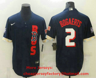 Men's Boston Red Sox #2 Xander Bogaerts Navy Blue 2021 MLB All Star Stitched Cool Base Nike Jersey