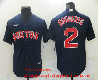 Men's Boston Red Sox #2 Xander Bogaerts Navy Blue New Cool Base Stitched Nike Jersey