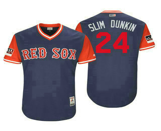 Men's Boston Red Sox #24 David Price Slim Dunkin Navy Red 2018 Players' Weekend Authentic Jersey