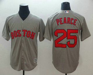 Men's Boston Red Sox #25 Steve Pearce Gray Stitched MLB Majestic Cool Base Jersey