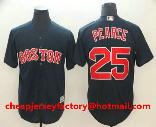 Men's Boston Red Sox #25 Steve Pearce Navy Blue Stitched MLB Majestic Cool Base Jersey
