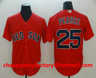 Men's Boston Red Sox #25 Steve Pearce Red Stitched MLB Majestic Cool Base Jersey
