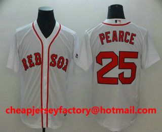 Men's Boston Red Sox #25 Steve Pearce White Home Stitched MLB Majestic Cool Base Jersey