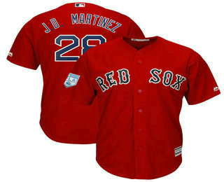 Men's Boston Red Sox #28 J.D. Martinez Red 2019 Spring Training Cool Base Jersey