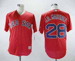Men's Boston Red Sox #28 J.D. Martinez Red Stitched MLB Cool Base Jersey