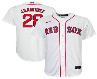Men's Boston Red Sox #28 JD Martinez White New Cool Base Stitched Nike Jersey