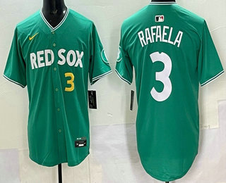 Men's Boston Red Sox #3 Ceddanne Rafaela Name Green 2025 City Connect Limited Jersey