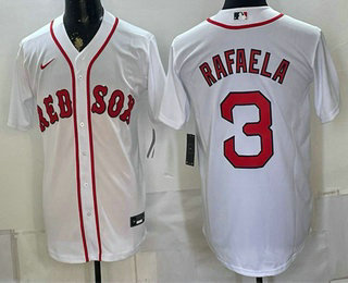Men's Boston Red Sox #3 Ceddanne Rafaela White Cool Base Stitched Jersey