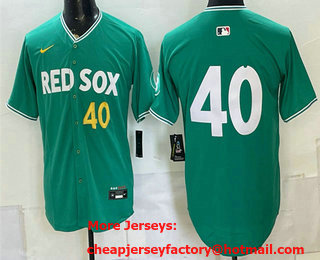Men's Boston Red Sox #40 Willson Contreras Green 2025 City Connect Limited Stitched Jersey