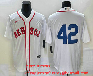 Men's Boston Red Sox #42 Jackie Robinson White Cool Base Stitched Baseball Jersey