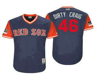 Men's Boston Red Sox #46 Craig Kimbrel Dirty Craig Navy Red 2018 Players' Weekend Authentic Jersey