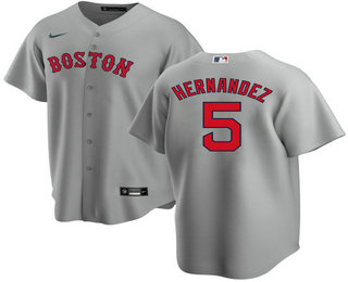 Men's Boston Red Sox #5 Enrique Hernandez Grey New Cool Base Stitched Nike Jersey