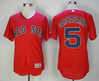 Men's Boston Red Sox #5 Nomar Garciaparra Retired Red Stitched MLB Flex Base Jersey