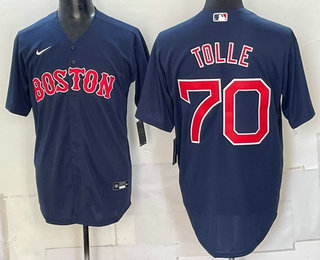 Men's Boston Red Sox #70 Payton Tolle Navy Cool Base Stitched Jersey