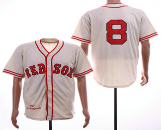 Men's Boston Red Sox #8 Carl Yastrzemski 1967 Cream Mitchell & Ness Throwback Jersey