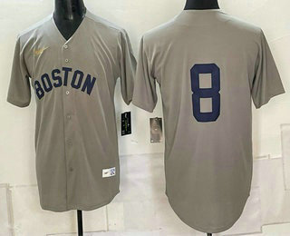 Men's Boston Red Sox #8 Carl Yastrzemski Grey Cooperstown Collection Limited Stitched Jersey