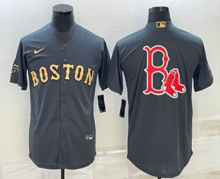 Men's Boston Red Sox Big Logo Grey 2022 All Star Stitched Cool Base Nike Jersey