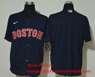 Men's Boston Red Sox Blank Navy Blue Stitched MLB Cool Base Nike Jersey