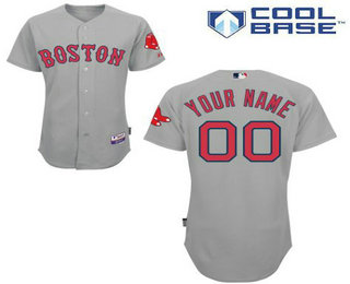 Men's Boston Red Sox Gray Customized Jersey