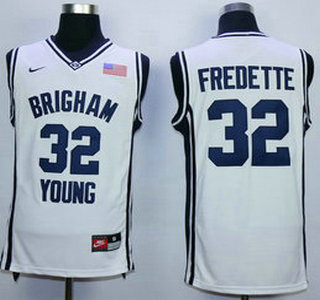 Men's Brigham Young Cougars #32 Jimmer Fredette 2010-11 White College Basketball Nike Swingman Jersey