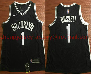 Men's Brooklyn Nets #1 D'Angelo Russell Black 2018 Nike Swingman Stitched NBA Jersey
