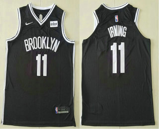 Men's Brooklyn Nets #11 Kyrie Irving Black 2019 Nike Player Edition Stitched NBA Jersey With The Sponsor Logo