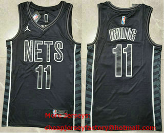 Men's Brooklyn Nets #11 Kyrie Irving Black 2022 Swingman City Edition Jersey With Sponsor