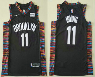 Men's Brooklyn Nets #11 Kyrie Irving Black Nike 2019 New Season AU City Edition Jersey With The Sponsor Logo
