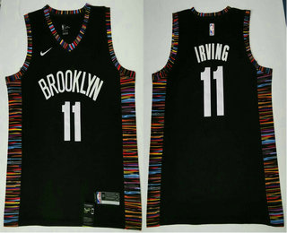 Men's Brooklyn Nets #11 Kyrie Irving Black Nike 2019 New Season Swingman City Edition Jersey