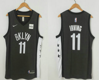 Men's Brooklyn Nets #11 Kyrie Irving Black Statement 2019 Nike Swingman Stitched NBA Jersey With The Sponsor Logo
