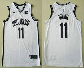 Men's Brooklyn Nets #11 Kyrie Irving White 2019 Nike Player Edition Stitched NBA Jersey With The Sponsor Logo