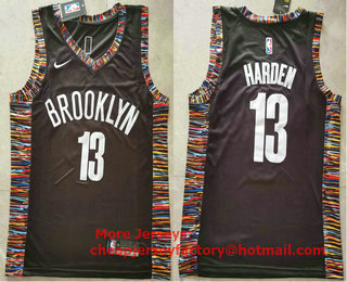 Men's Brooklyn Nets #13 James Harden Black Nike 2020 New Season Swingman City Edition Jersey
