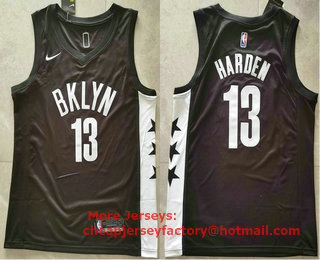 Men's Brooklyn Nets #13 James Harden Grey 2021 Nike Swingman Stitched NBA Jersey