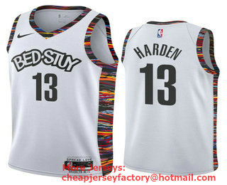 Men's Brooklyn Nets #13 James Harden White 2020-21 Stitched NBA Jersey