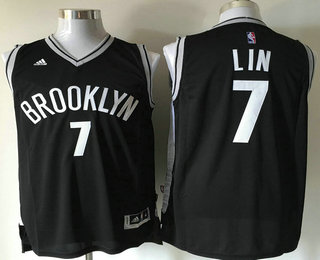 Men's Brooklyn Nets #7 Jeremy Lin Black Revolution 30 Swingman Basketball Jersey