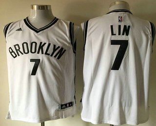 Men's Brooklyn Nets #7 Jeremy Lin White Revolution 30 Swingman Basketball Jersey