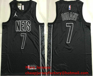 Men's Brooklyn Nets #7 Kevin Durant Black 2022 AU City Edition Jersey