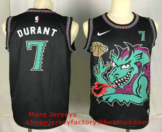 Men's Brooklyn Nets #7 Kevin Durant Black Dragon Nike Swingman Stitched NBA Jersey