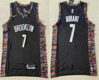 Men's Brooklyn Nets #7 Kevin Durant Black Nike 2019 New Season Swingman City Edition Jersey