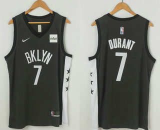 Men's Brooklyn Nets #7 Kevin Durant Black Statement 2019 Nike Swingman Stitched NBA Jersey With The Sponsor Logo
